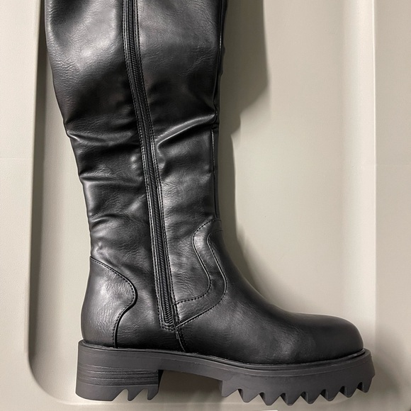 JustFab Morgane Tall Knee High Women's Boot Black Size 7 - Picture 5 of 6